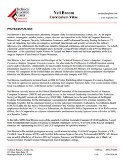CV for Neil Broom Expert Witness in Computer Forensics Investigations in Mississippi